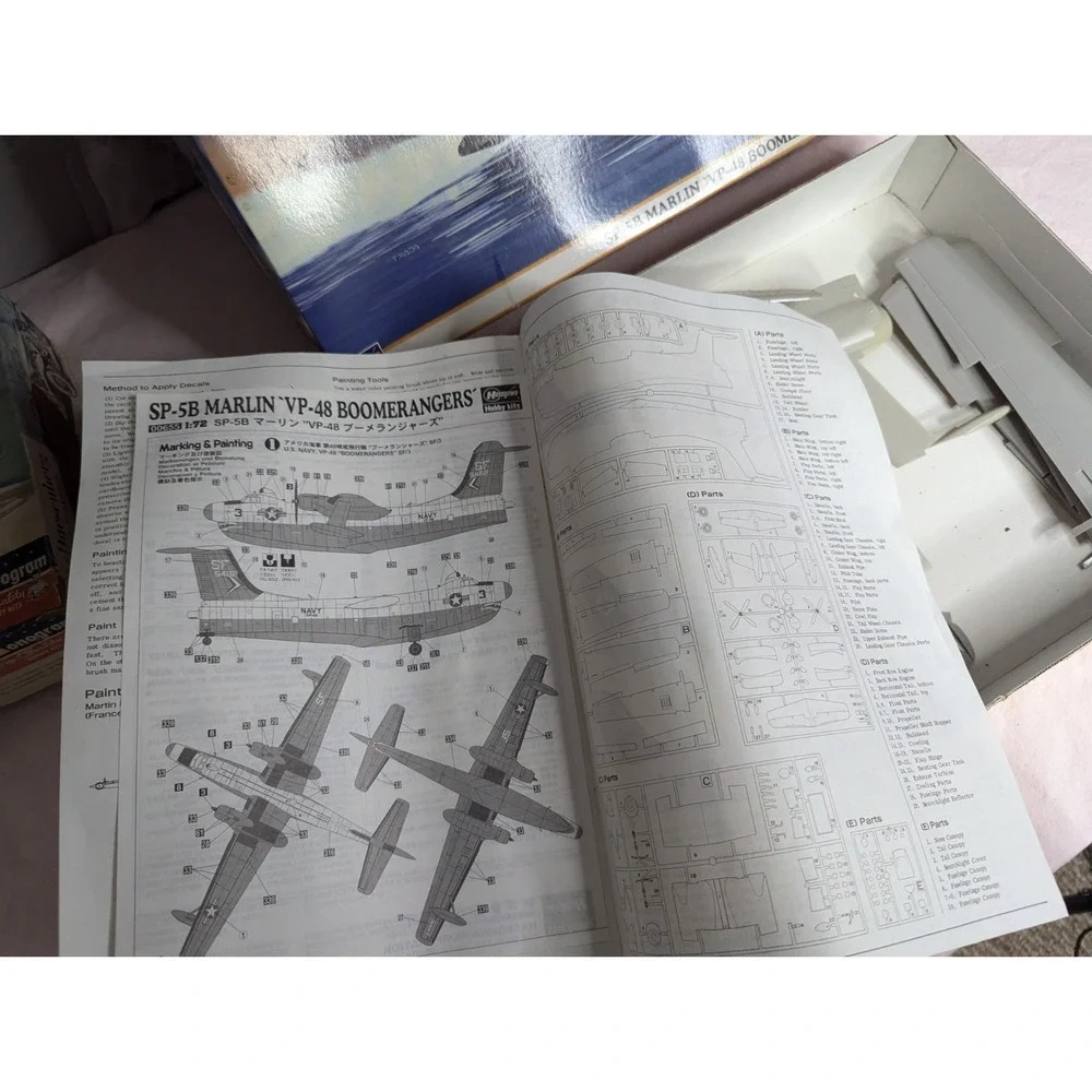 Vintage Hasegawa SP-5B Marlin VP-48 Boomerangers military model airplane‎ kit
